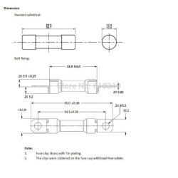 10pcs/pack - Solar PV Fuse Link DC 1A 1000V Size 10x38mm